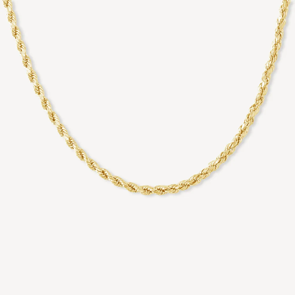 10K Gold Chain - Rope Chain 2mm