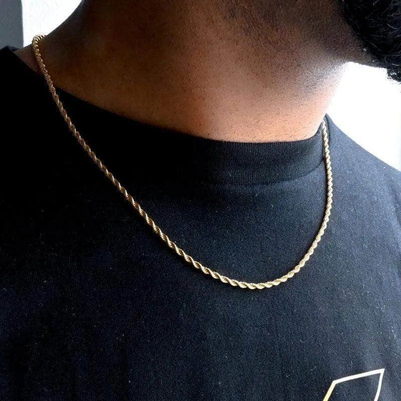 10K Gold Chain - Rope Chain 2mm