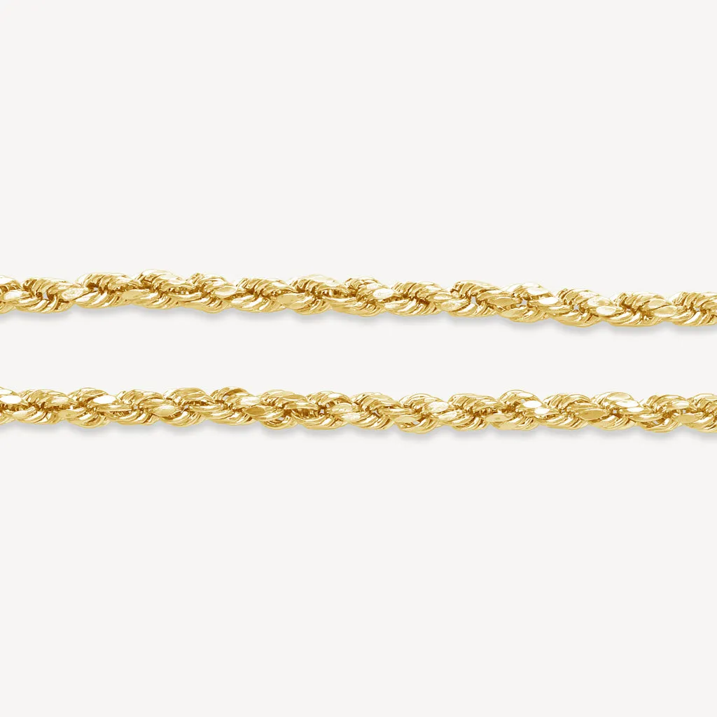 10K Gold Chain - Rope Chain 2mm