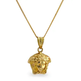 10K Yellow gold medusa pendant chain-14