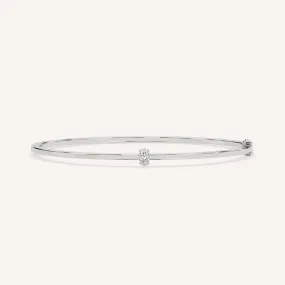 1/4 carat Oval Diamond Solitaire, Bangle Bracelet