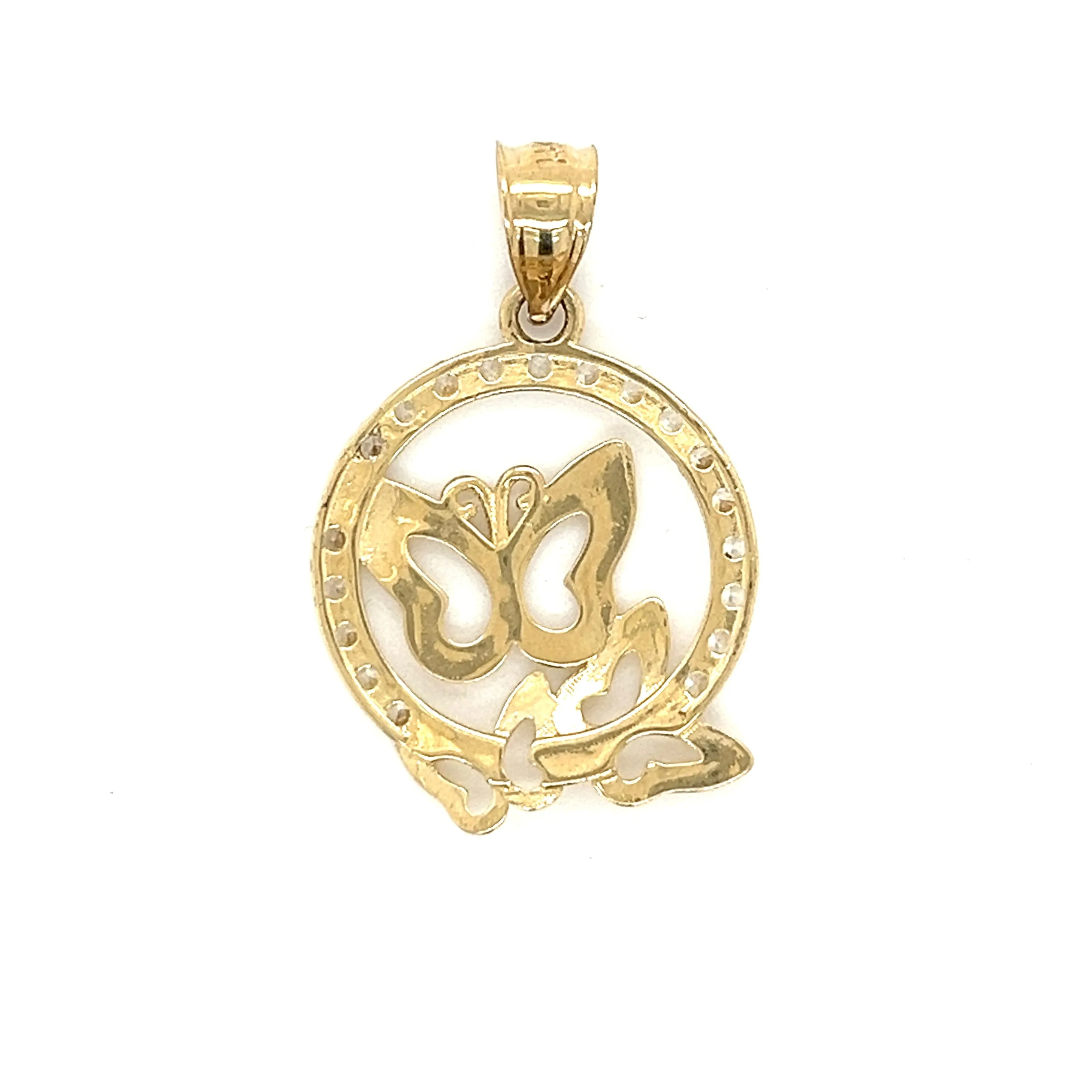 14K Gold Butterflies Pendant