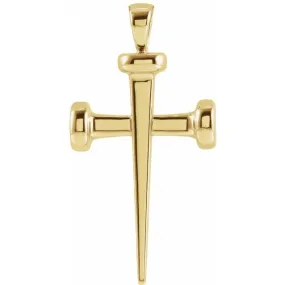 14K Yellow 28x14.71 mm Nail Cross Pendant R42392PY