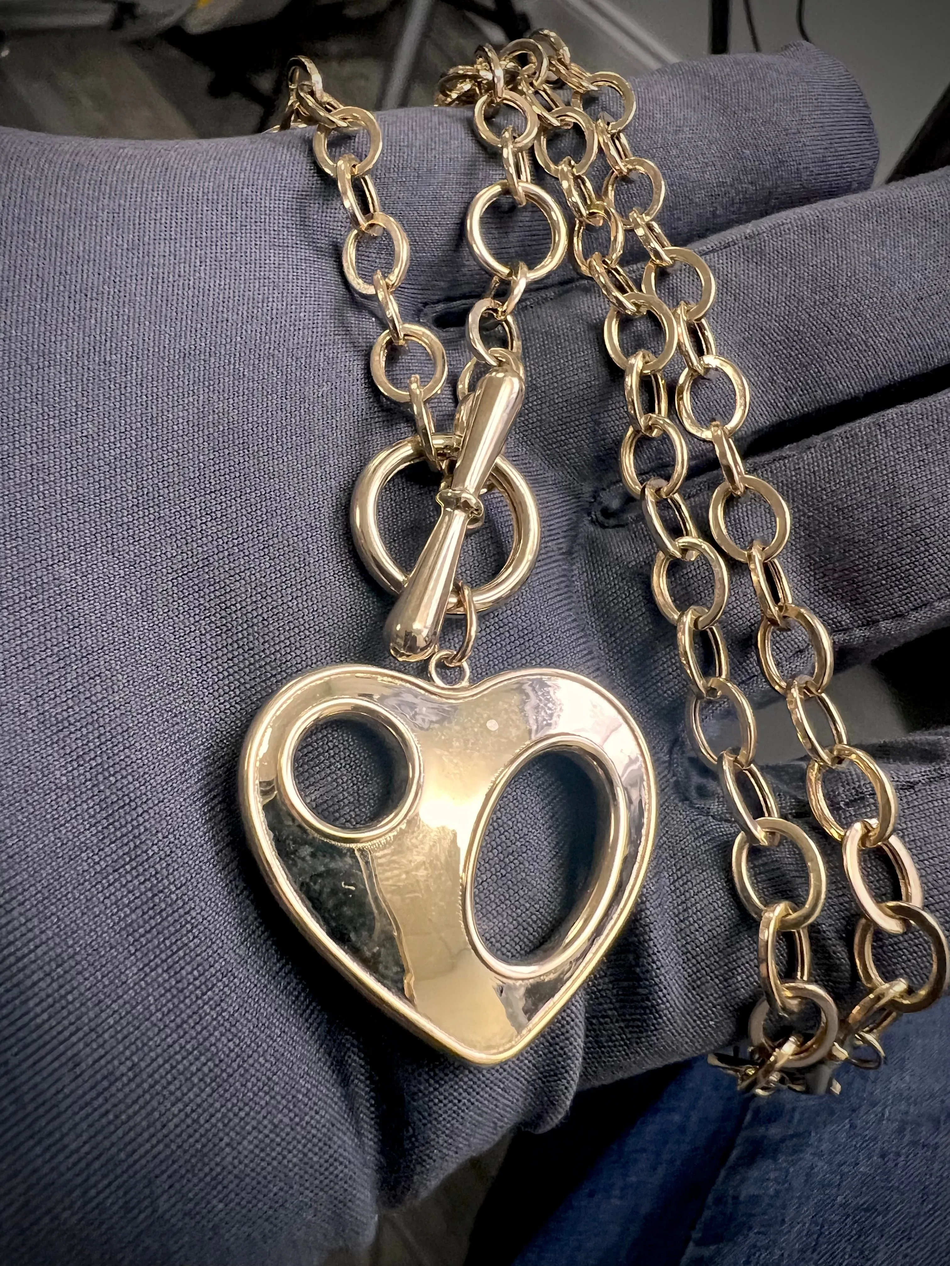 14K Yellow gold Heart Necklace