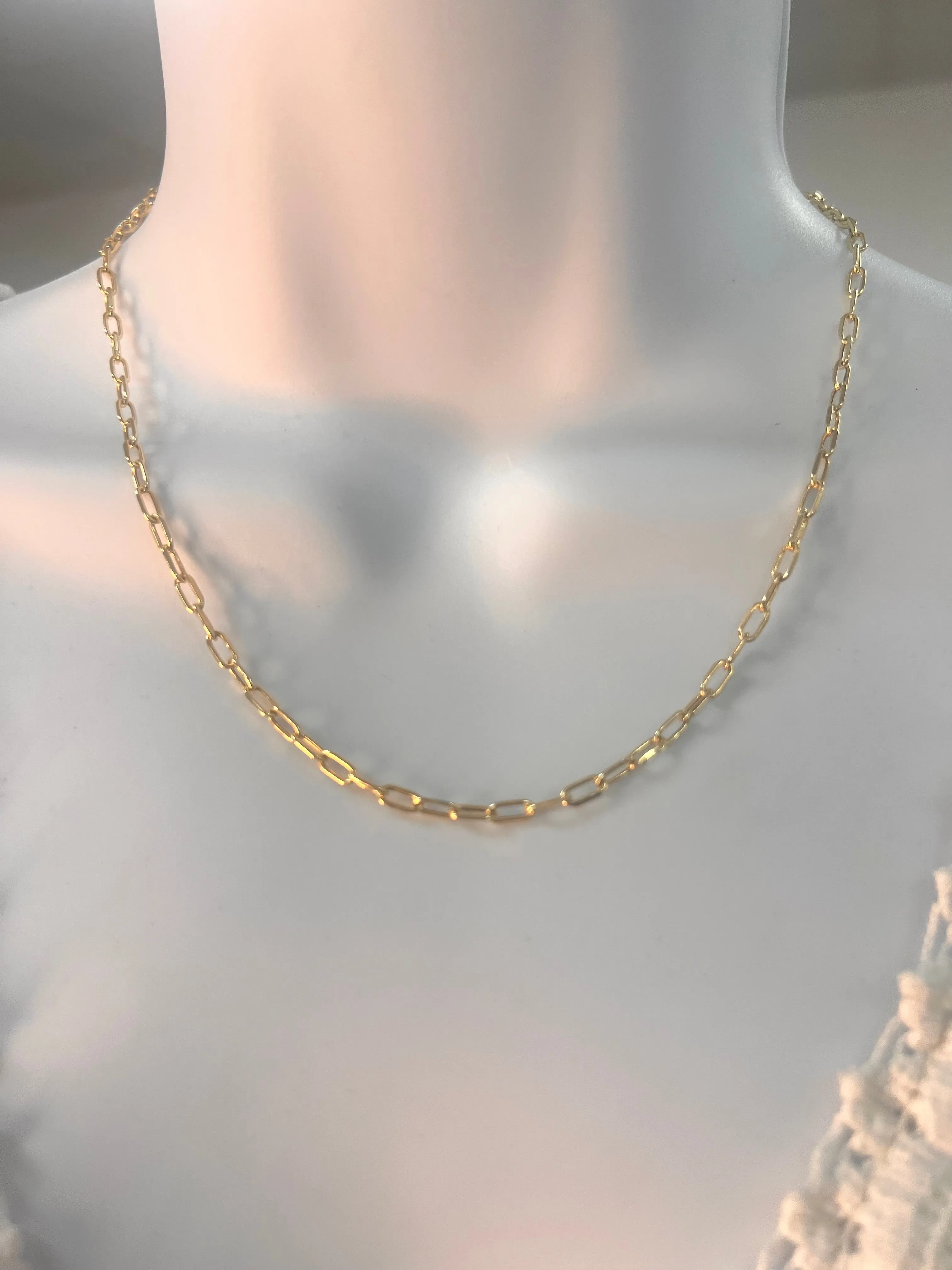 14k yellow gold paperclip chain - 229991