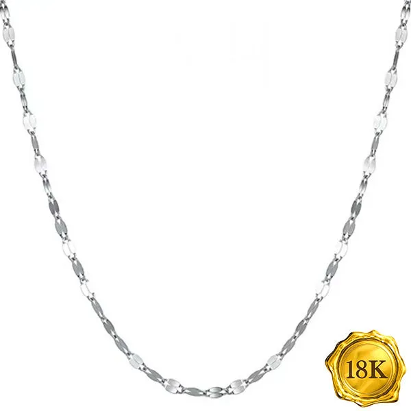 18INCH LIGHTWEIGHT CHAIN 18KT SOLID WHITE GOLD NECKLACE