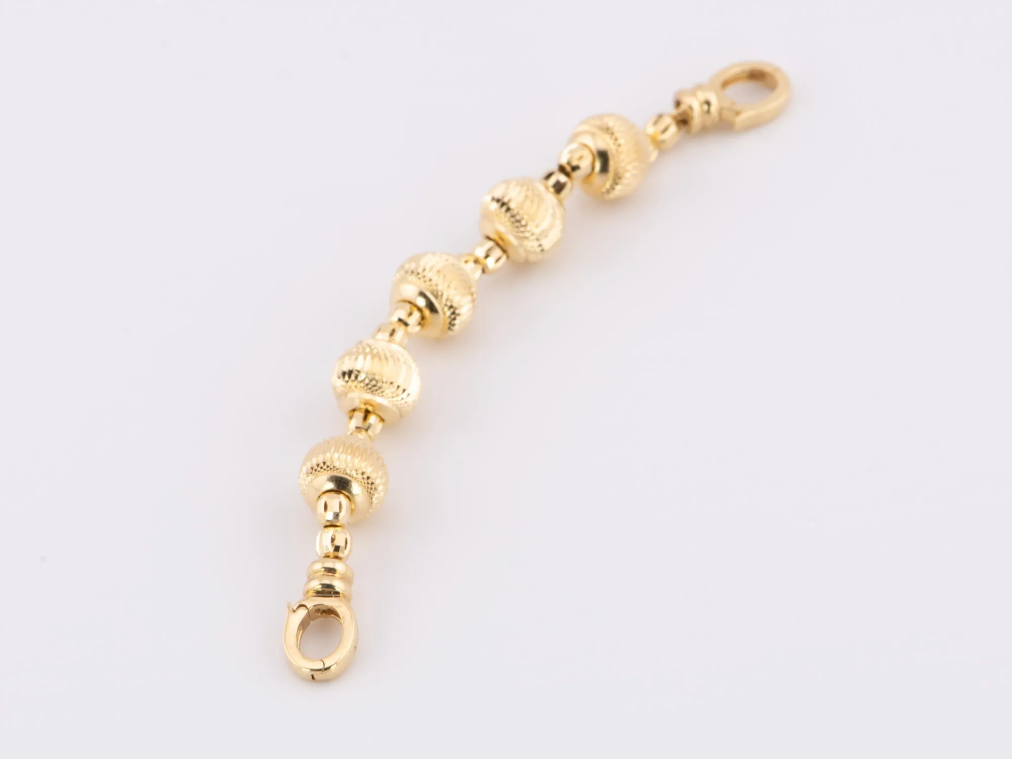 18K Gold Extension Chain Glitter Bead 3.21g R2055