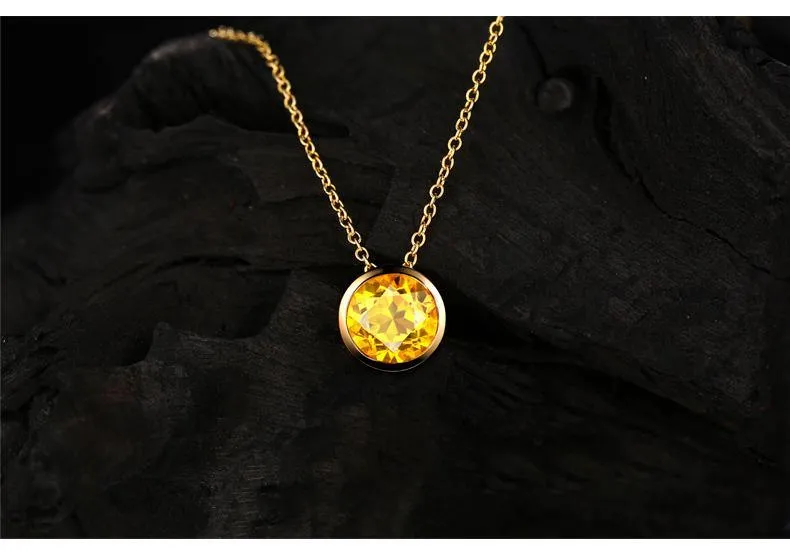 18K Pure Gold Natural Gemstones Pendant