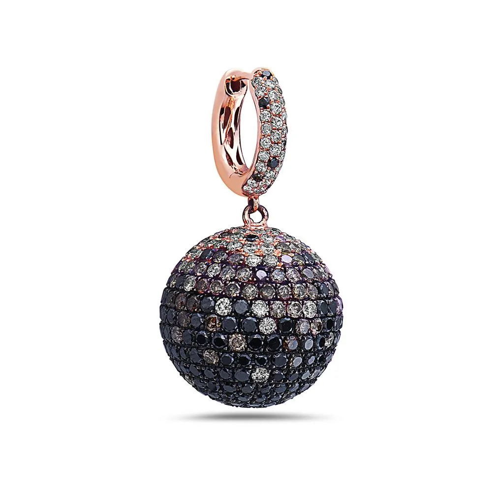 18K Rose Gold Sphere Ladies Earrings With Diamonds