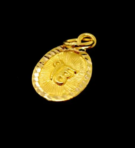 22k 22ct Solid Gold SIKH RELIGIOUS KHANDA ONKAR Pendant Locket Diamond Cut ns