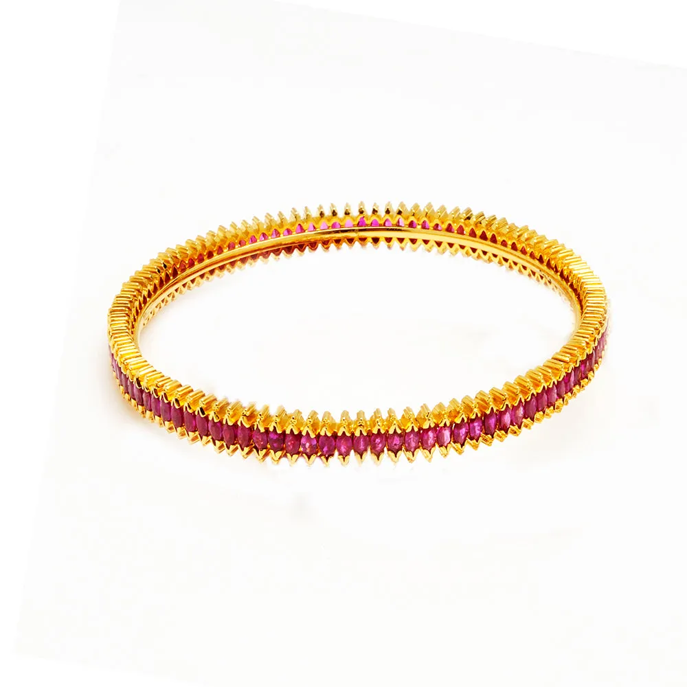 22k Gold and Ruby Tabina Bangle