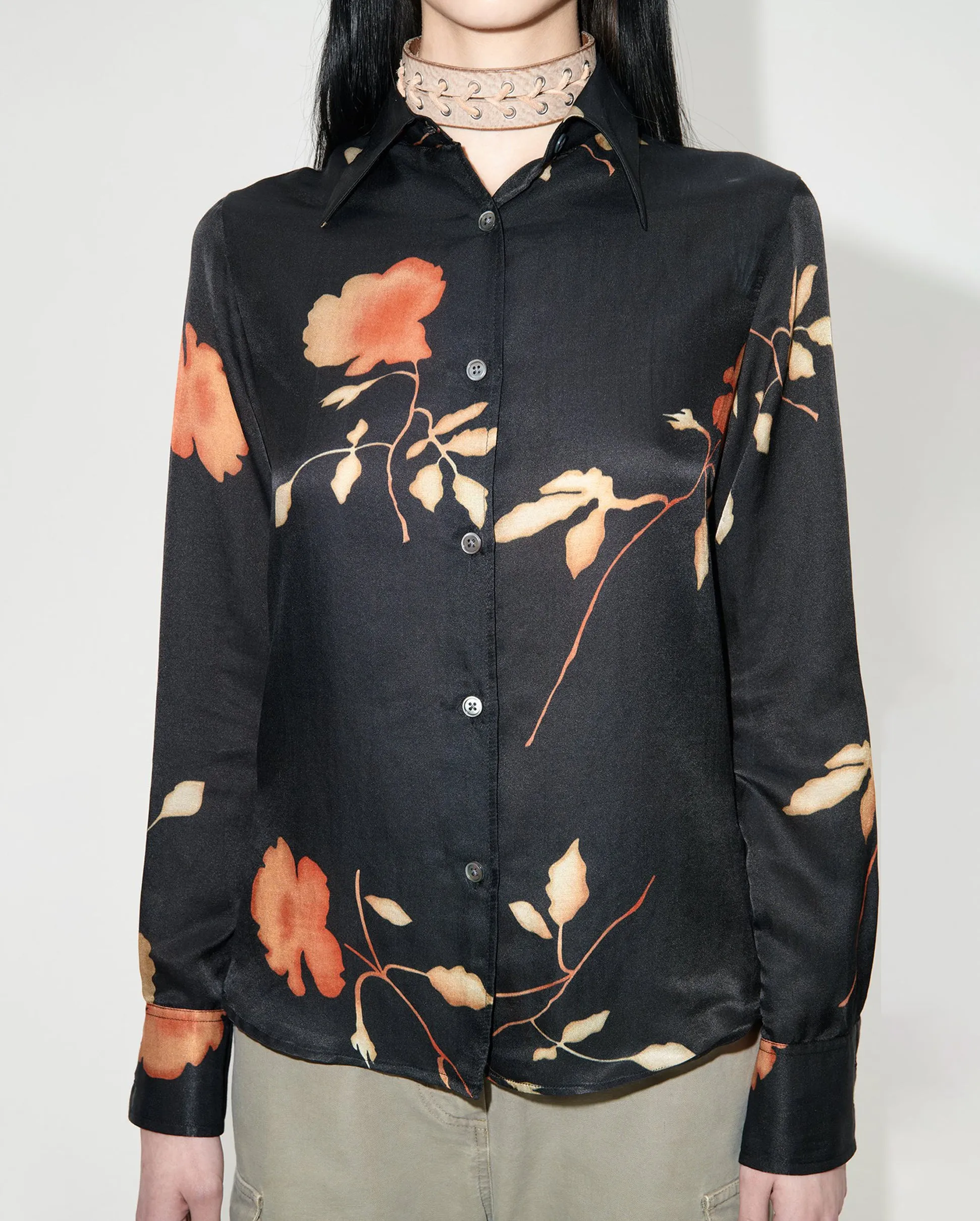 70S LINE SHIRT / NOCTURNAL FLOWER PRINT