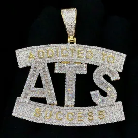 Addicted To Success Baguette VVS CZ Hip Hop Iced Out Pendant