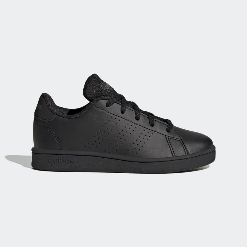 ADIDAS JUNIOR ADVANTAGE LIFESTYLE COURT LACE TRIPLE BLACK SHOE