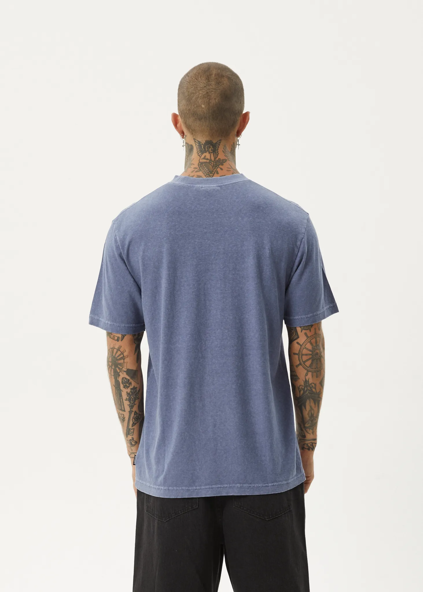 AFENDS Mens Screwed - Retro Fit Tee - Washed Marlin