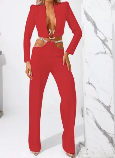 Alys Red Two Piece Set