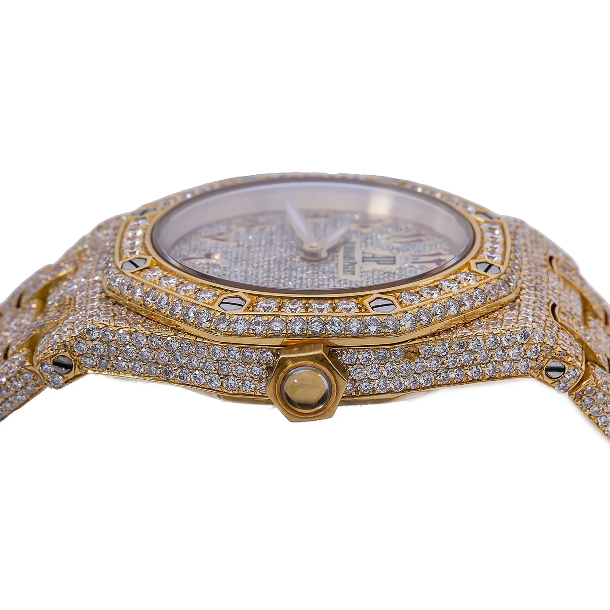 Audemars Piguet Royal Oak Lady 67076BA 27MM Champagne Diamond Dial With 17.95 CT Diamonds