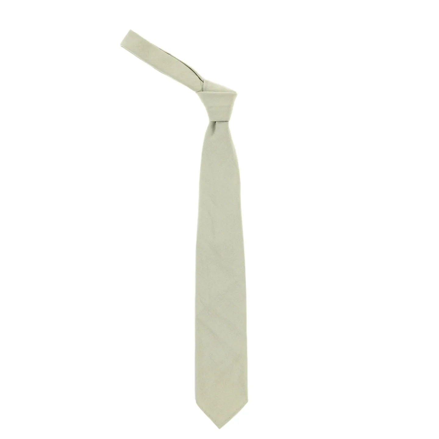 AURALEE HARD TWIST COTTON SILK VIYELLA TIE SAGE GREEN