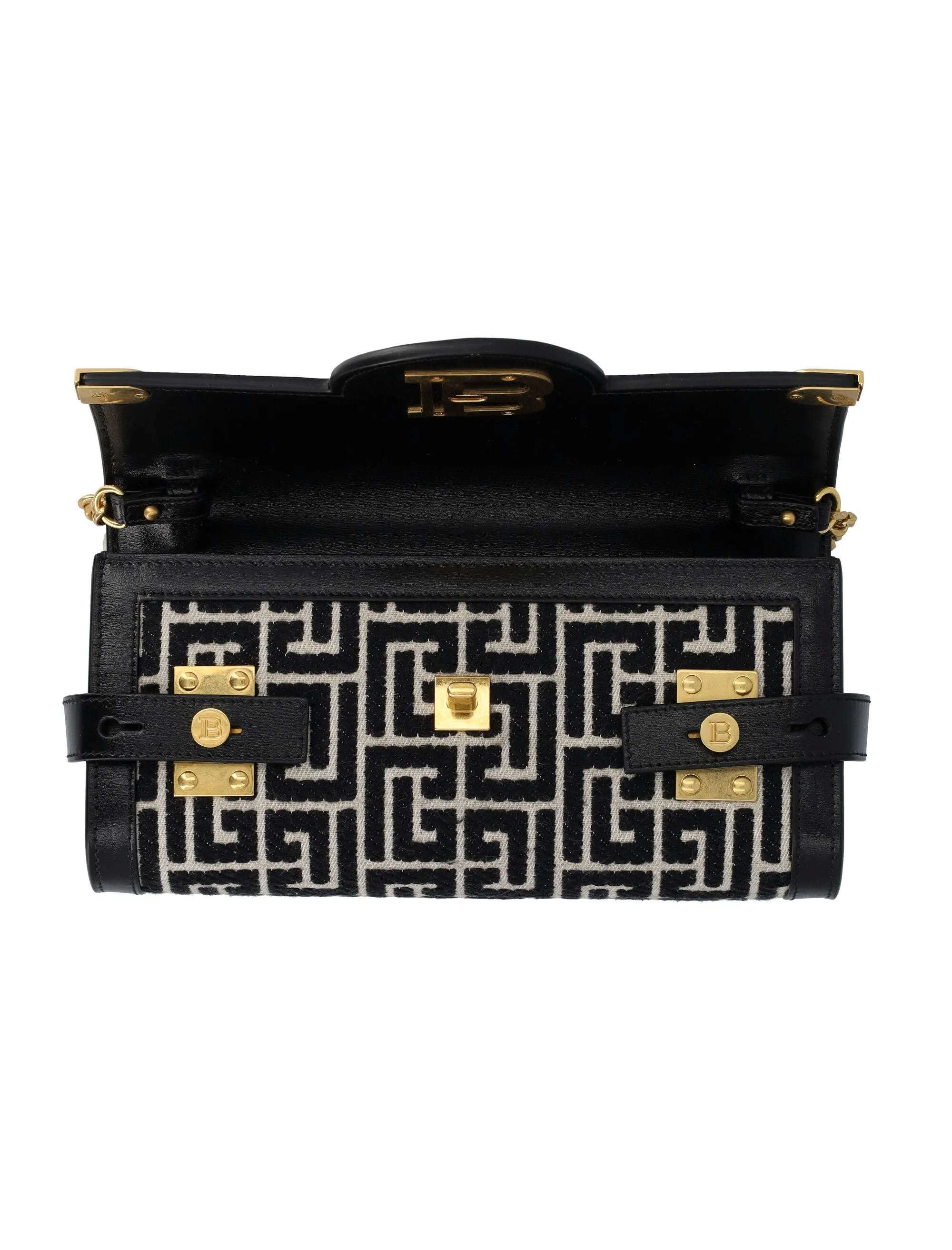 Balmain Monogram Logo Plaque Shoulder Bag