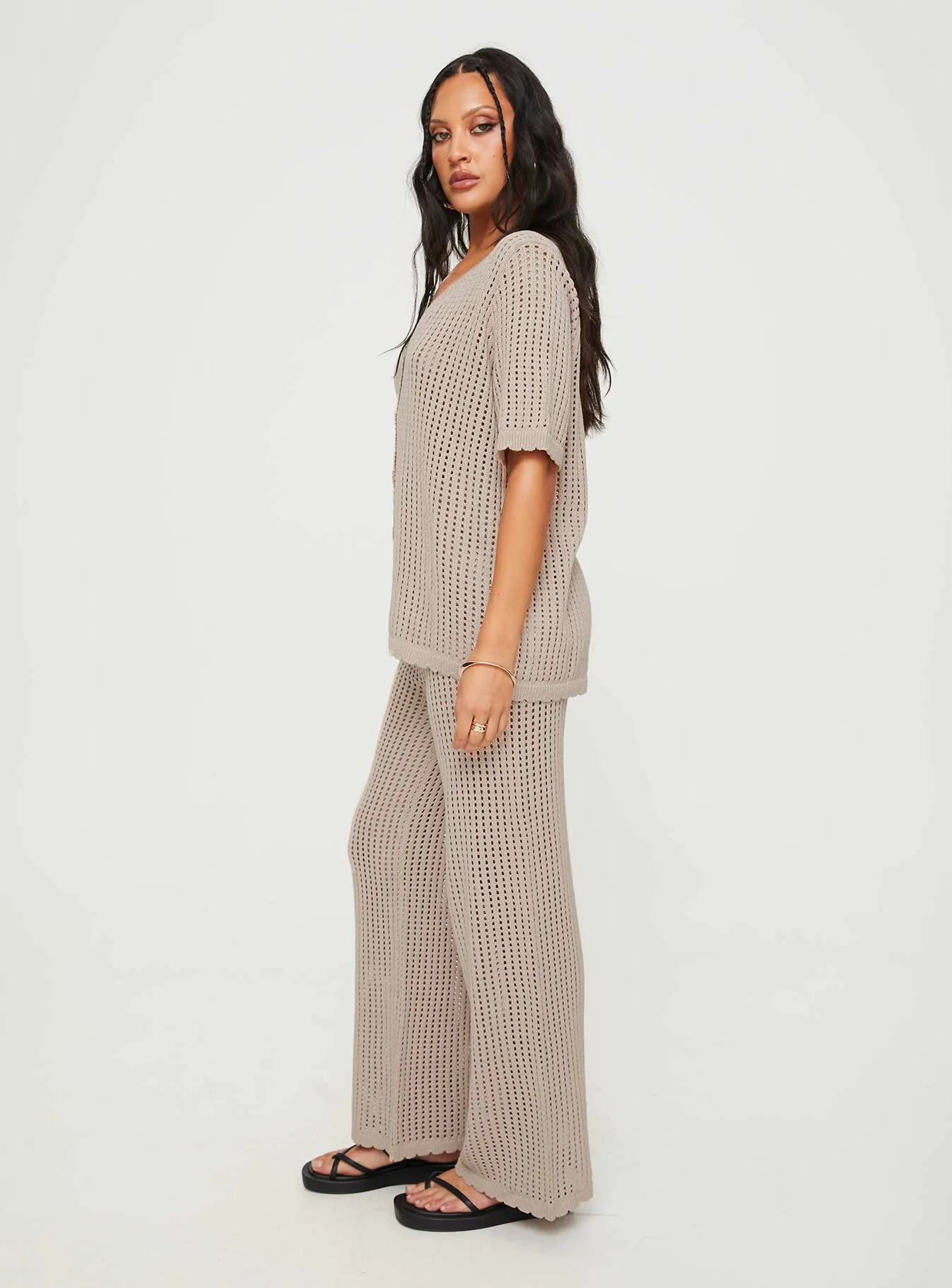 Beach Day Trouser Set Mocha