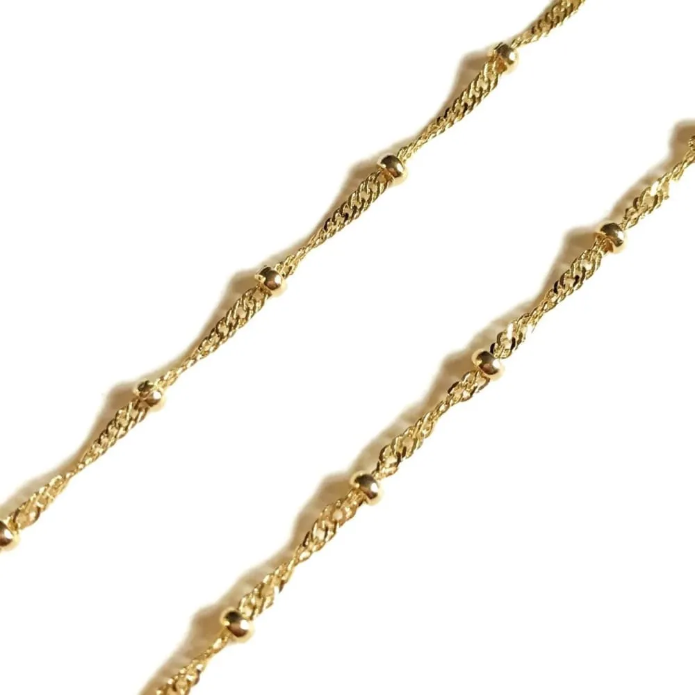 Beads torsal - singapore 2mm 18k gold plated chain