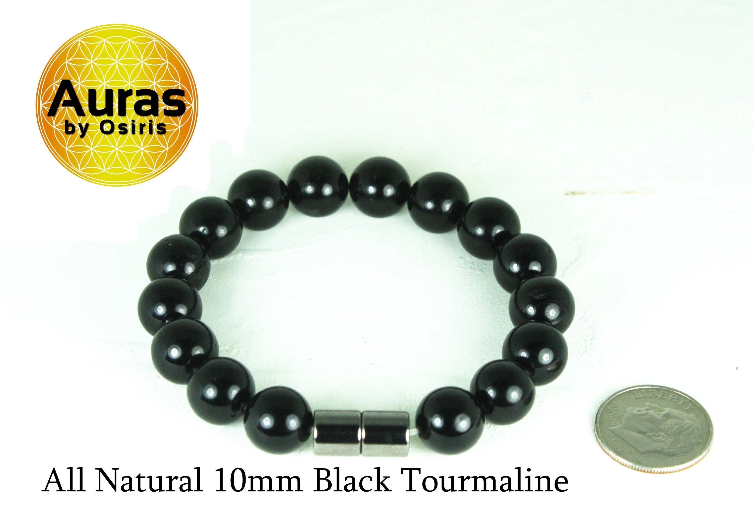 Black Tourmaline Bracelet 8/10/12mm Bead Diameter Gemstones - Protection Bracelet - Emf Protection - Tourmaline Jewelry - Empath