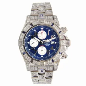 Breitling Super Avenger Stainless Steel Covered in Diamonds 48mm