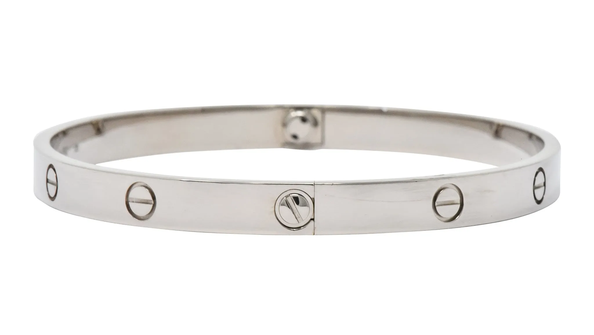 Cartier 18 Karat White Gold Unisex Love Bangle Bracelet Large