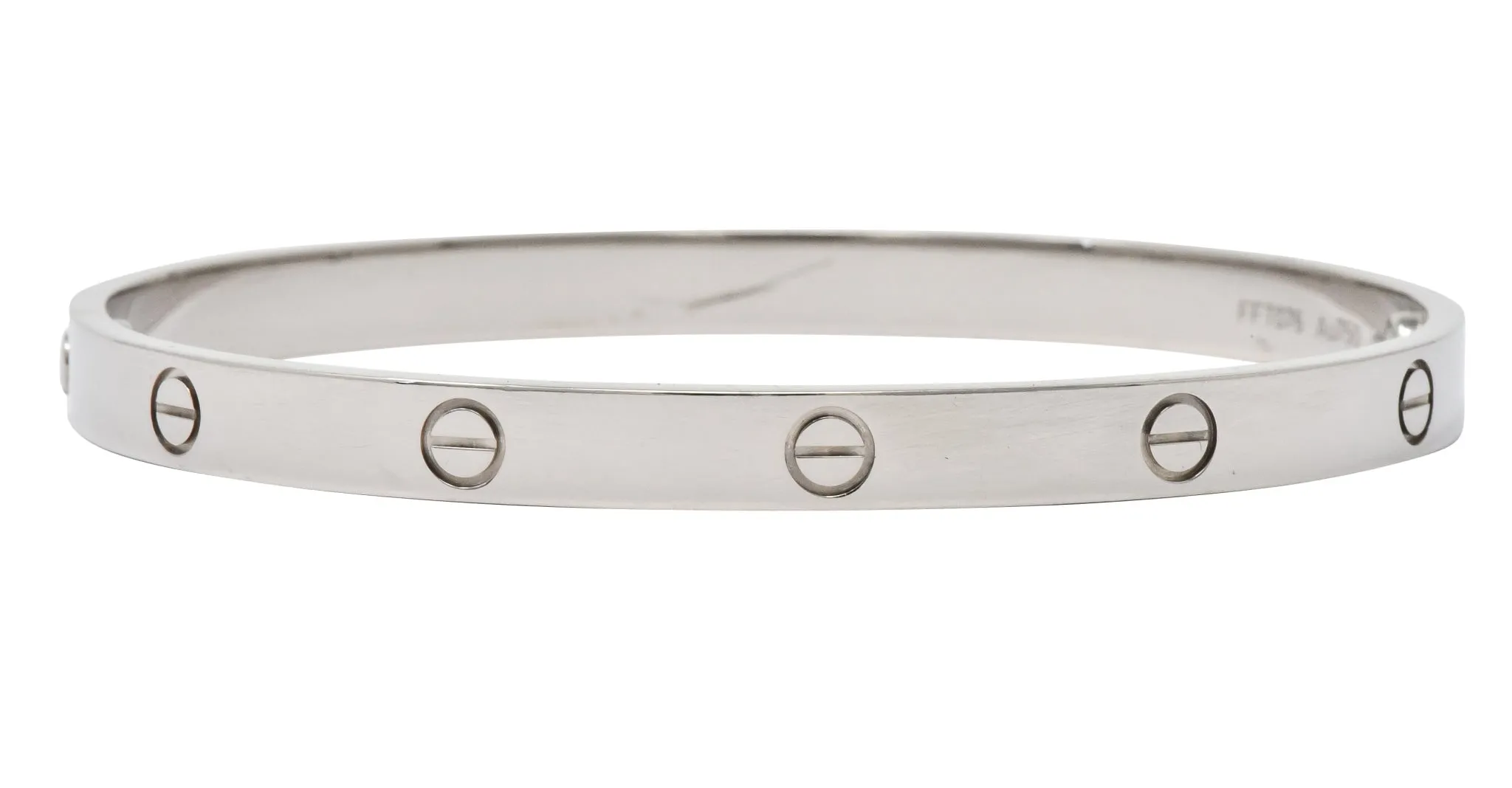 Cartier 18 Karat White Gold Unisex Love Bangle Bracelet Large