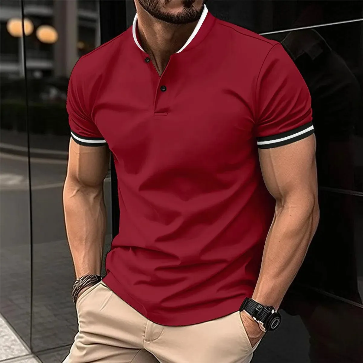 Casual Short-Sleeved Men Polo Shirt