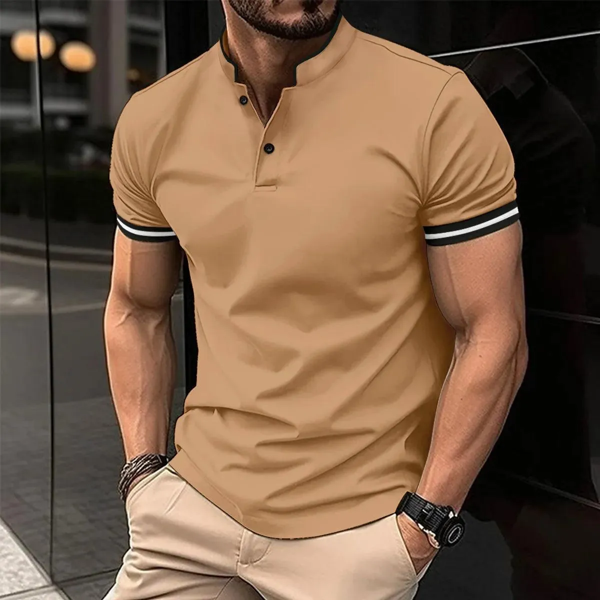 Casual Short-Sleeved Men Polo Shirt