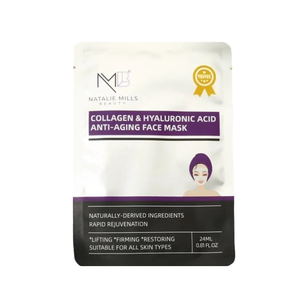 Collagen & Hyaluronic Acid Anti-Aging SILK Face Mask - Set of 4