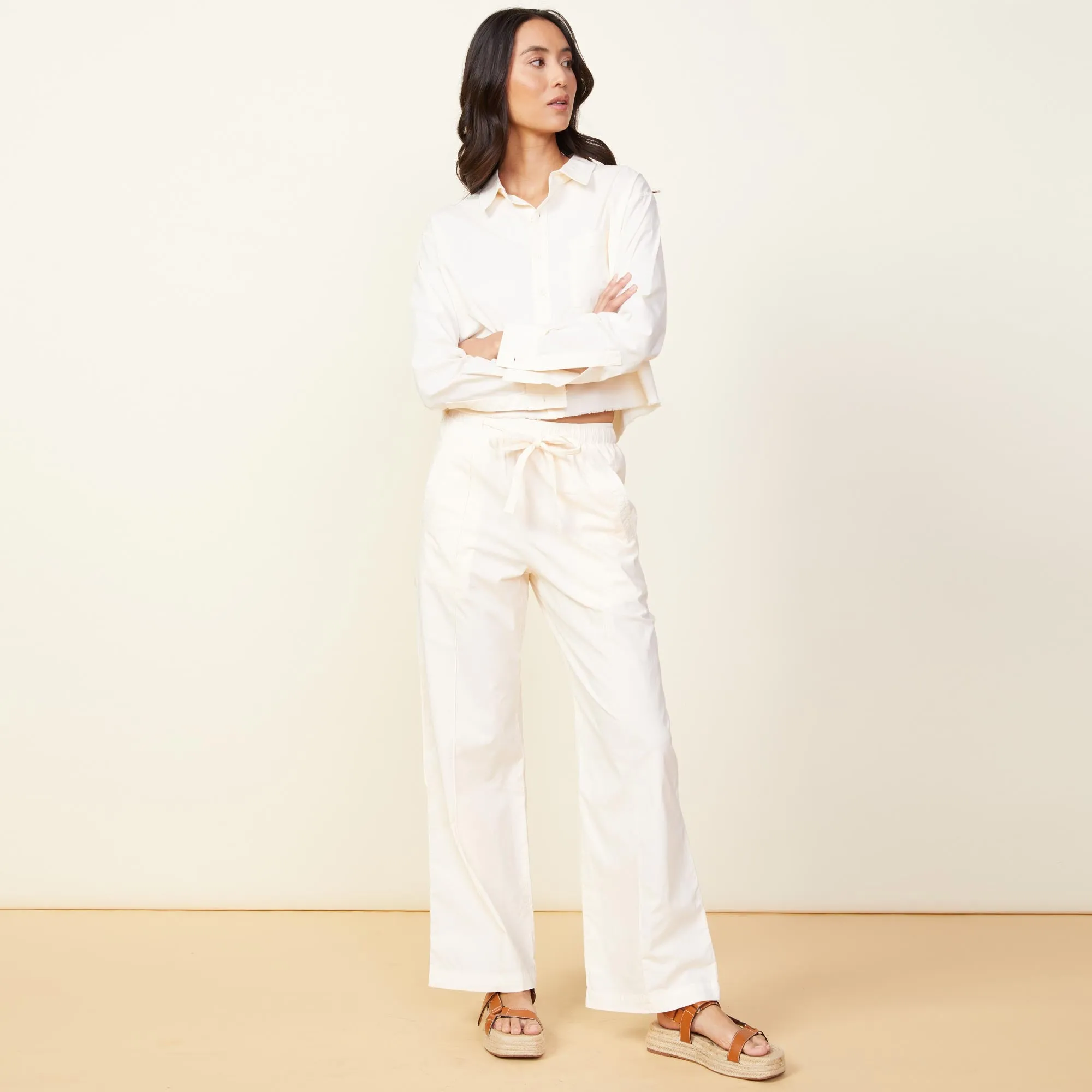 Cropped Poplin Shirt