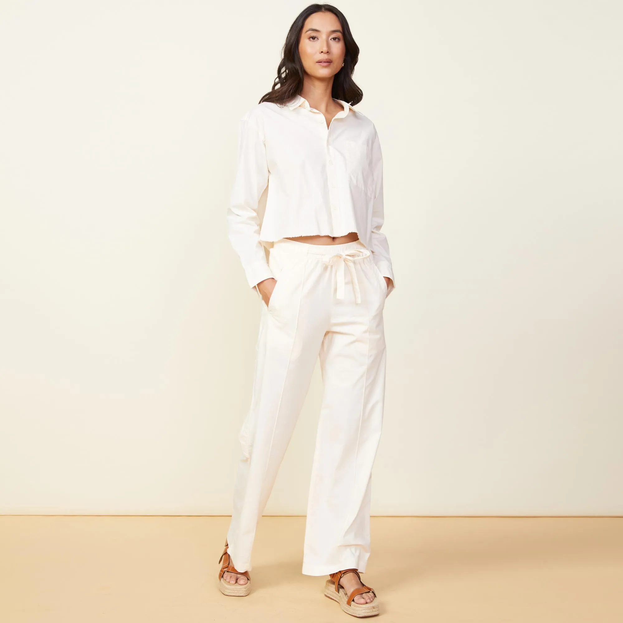 Cropped Poplin Shirt