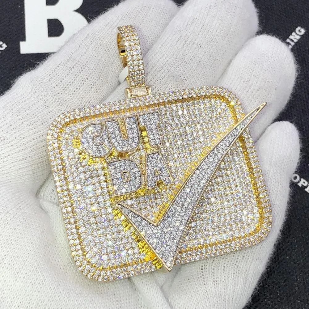 Cut Da Check CZ Hip Hop Bling Iced Out Pendant