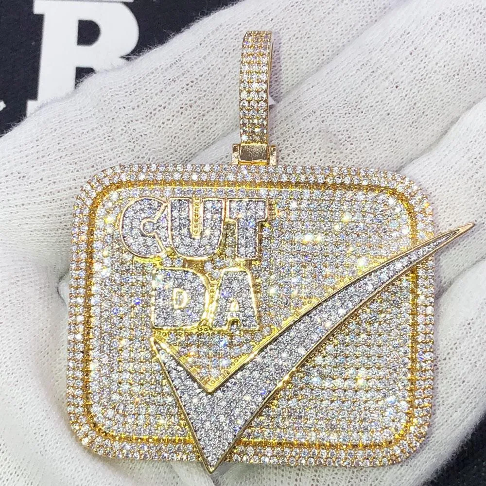 Cut Da Check CZ Hip Hop Bling Iced Out Pendant