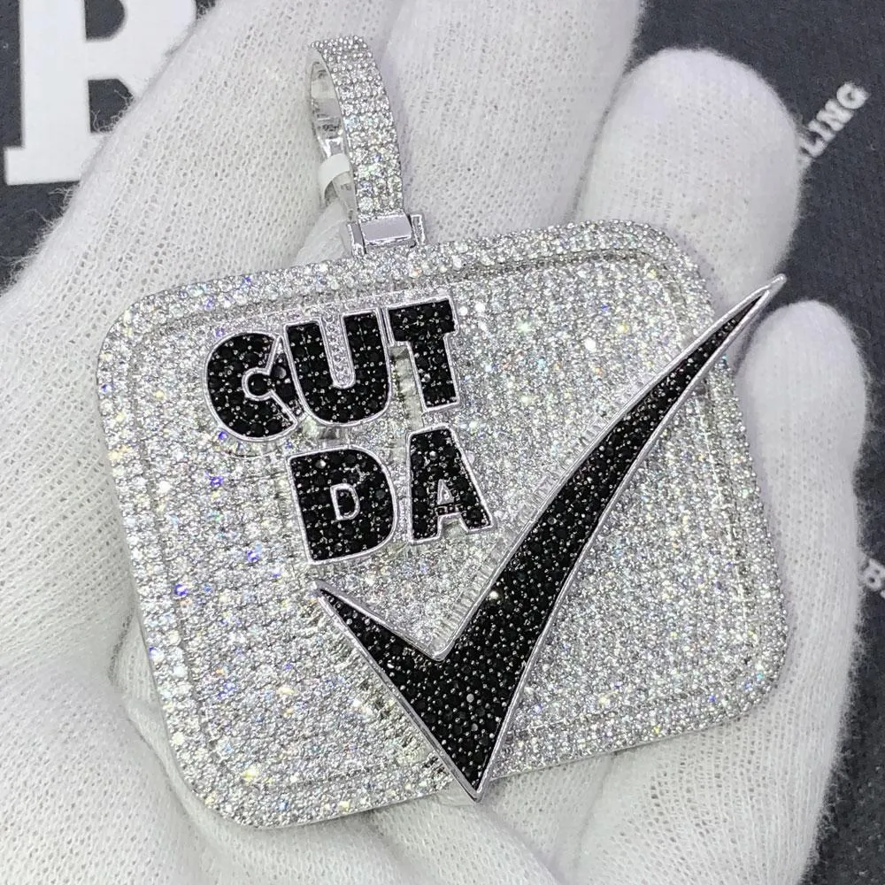 Cut Da Check CZ Hip Hop Bling Iced Out Pendant