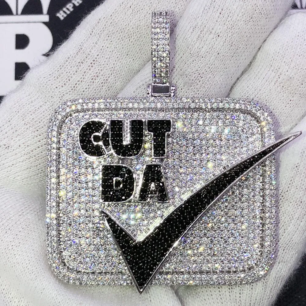 Cut Da Check CZ Hip Hop Bling Iced Out Pendant