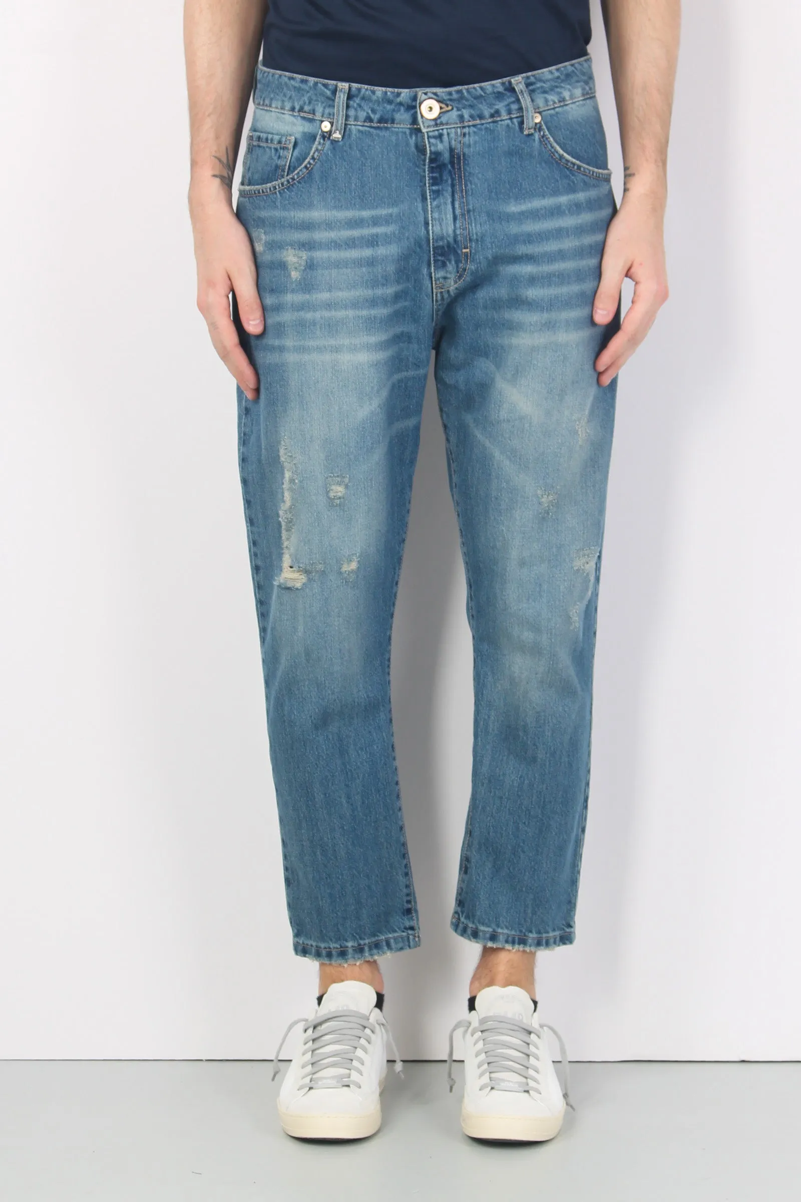 Denim Cropped Graffiato Denim