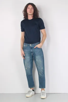 Denim Cropped Graffiato Denim