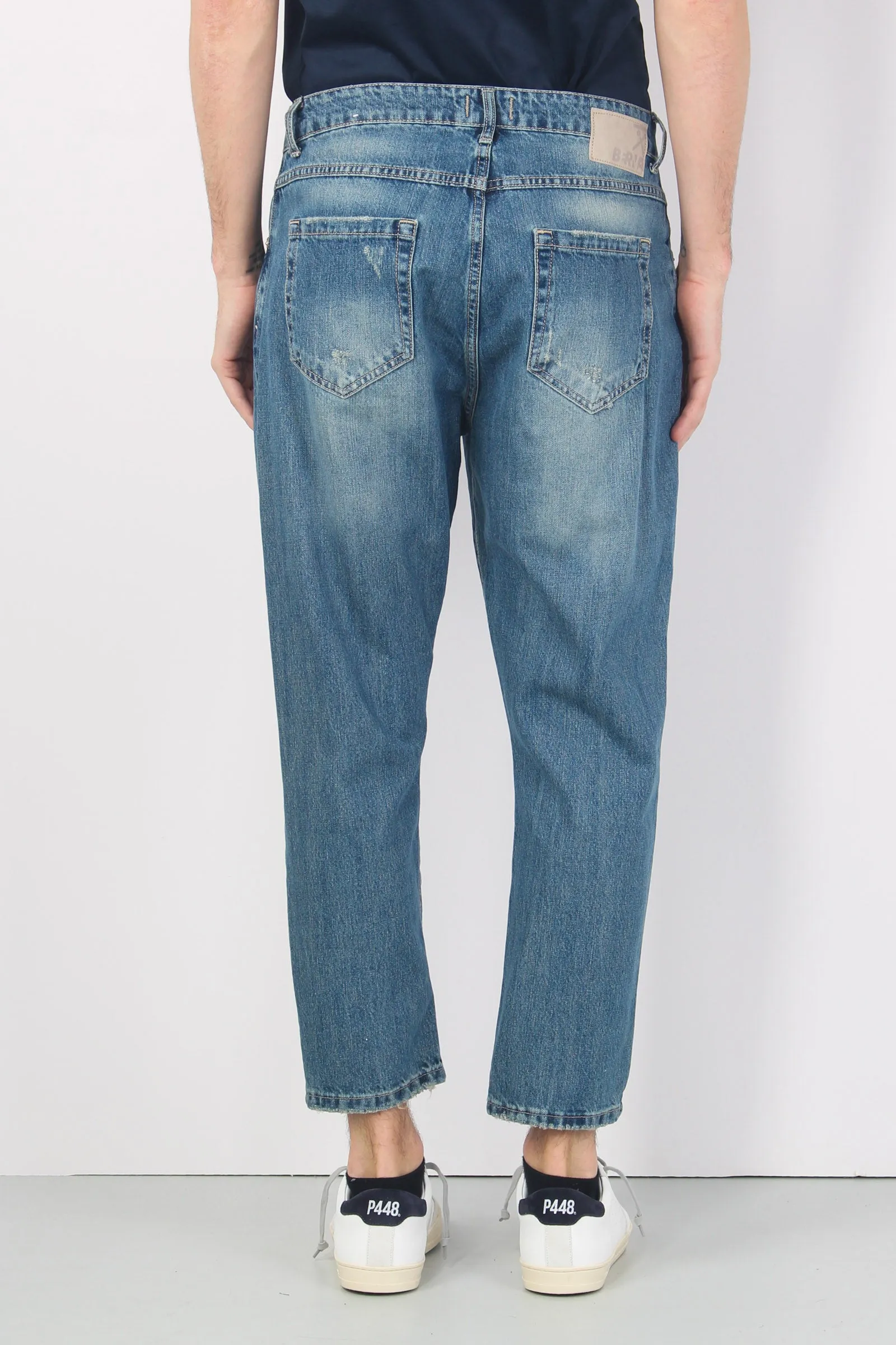 Denim Cropped Graffiato Denim