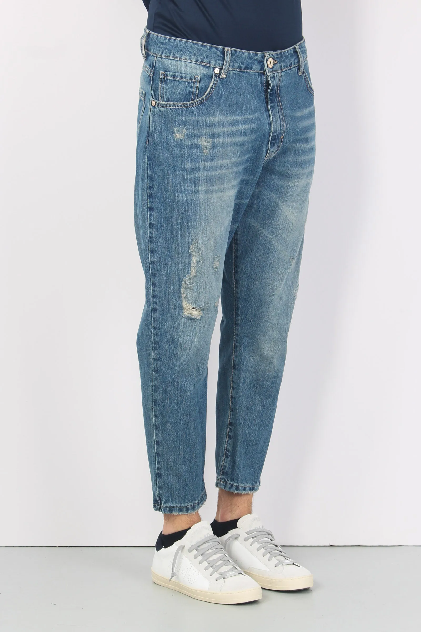 Denim Cropped Graffiato Denim