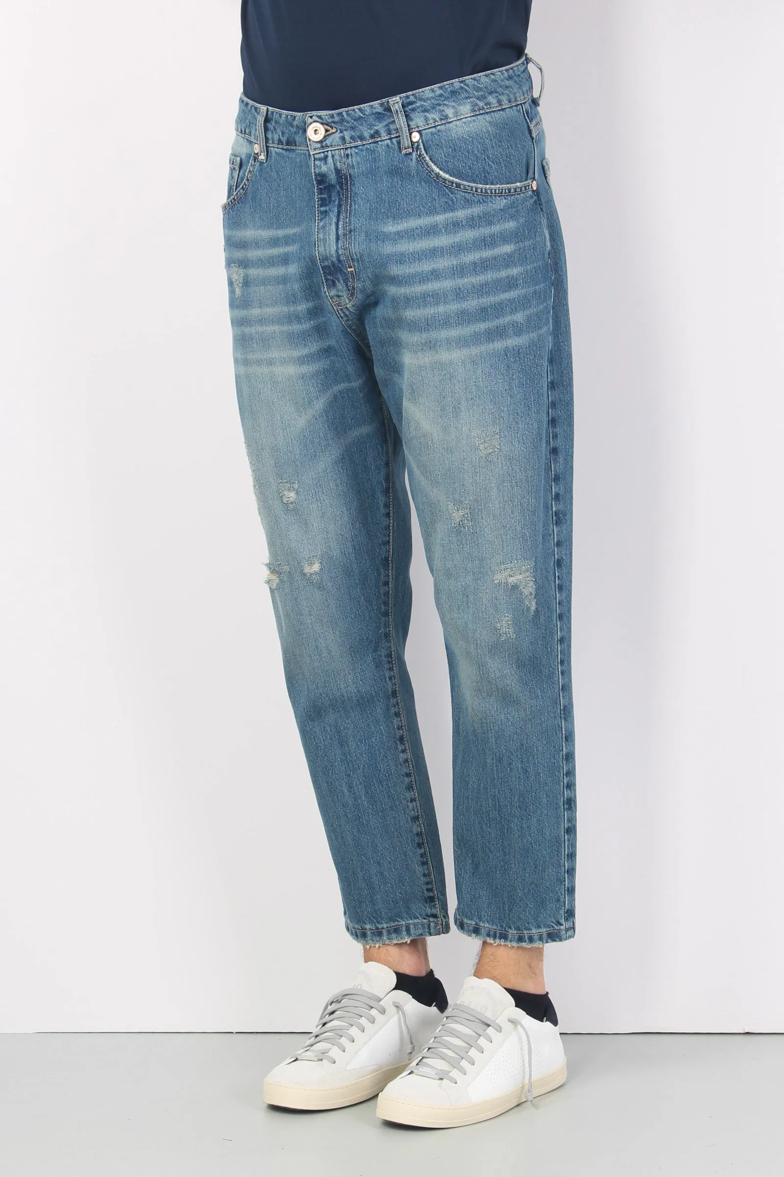 Denim Cropped Graffiato Denim