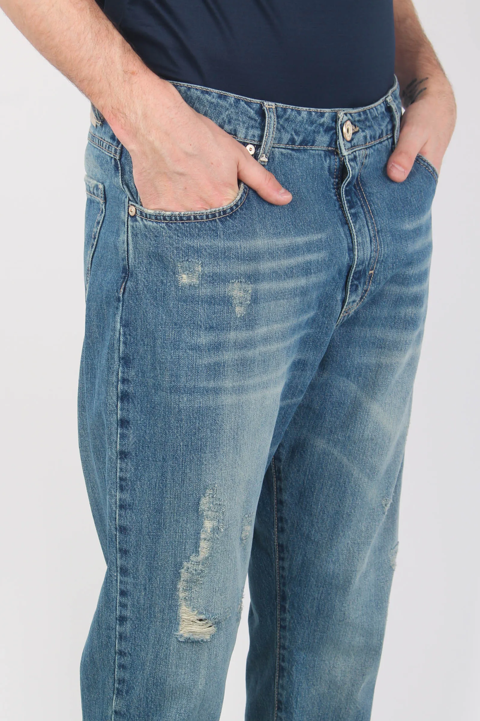 Denim Cropped Graffiato Denim