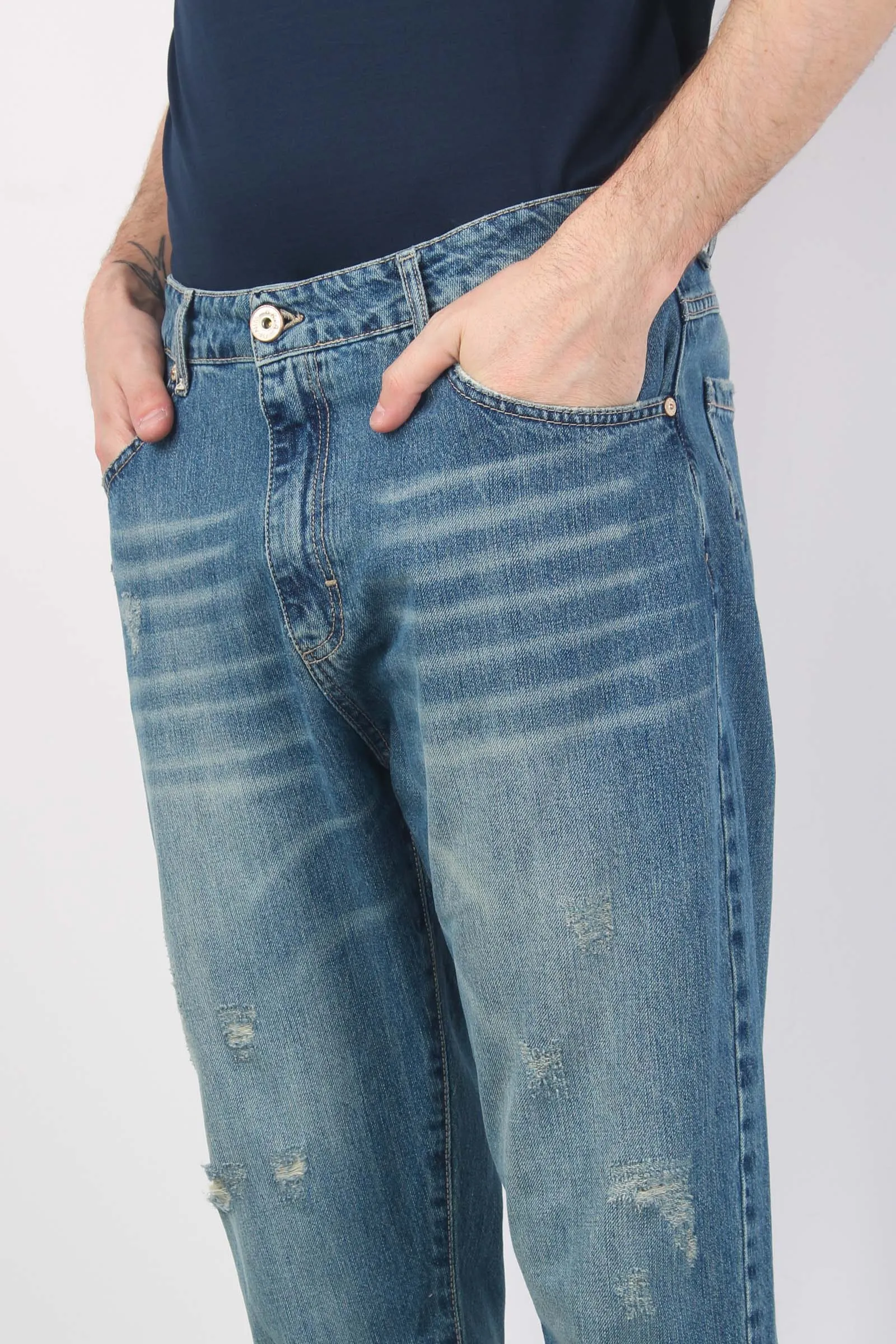 Denim Cropped Graffiato Denim