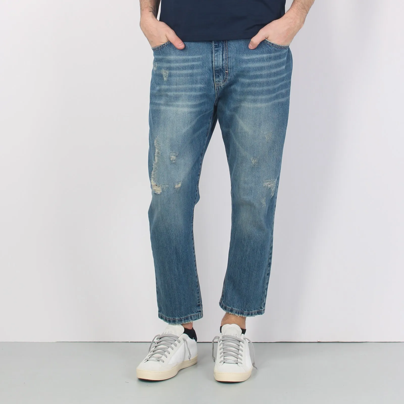 Denim Cropped Graffiato Denim