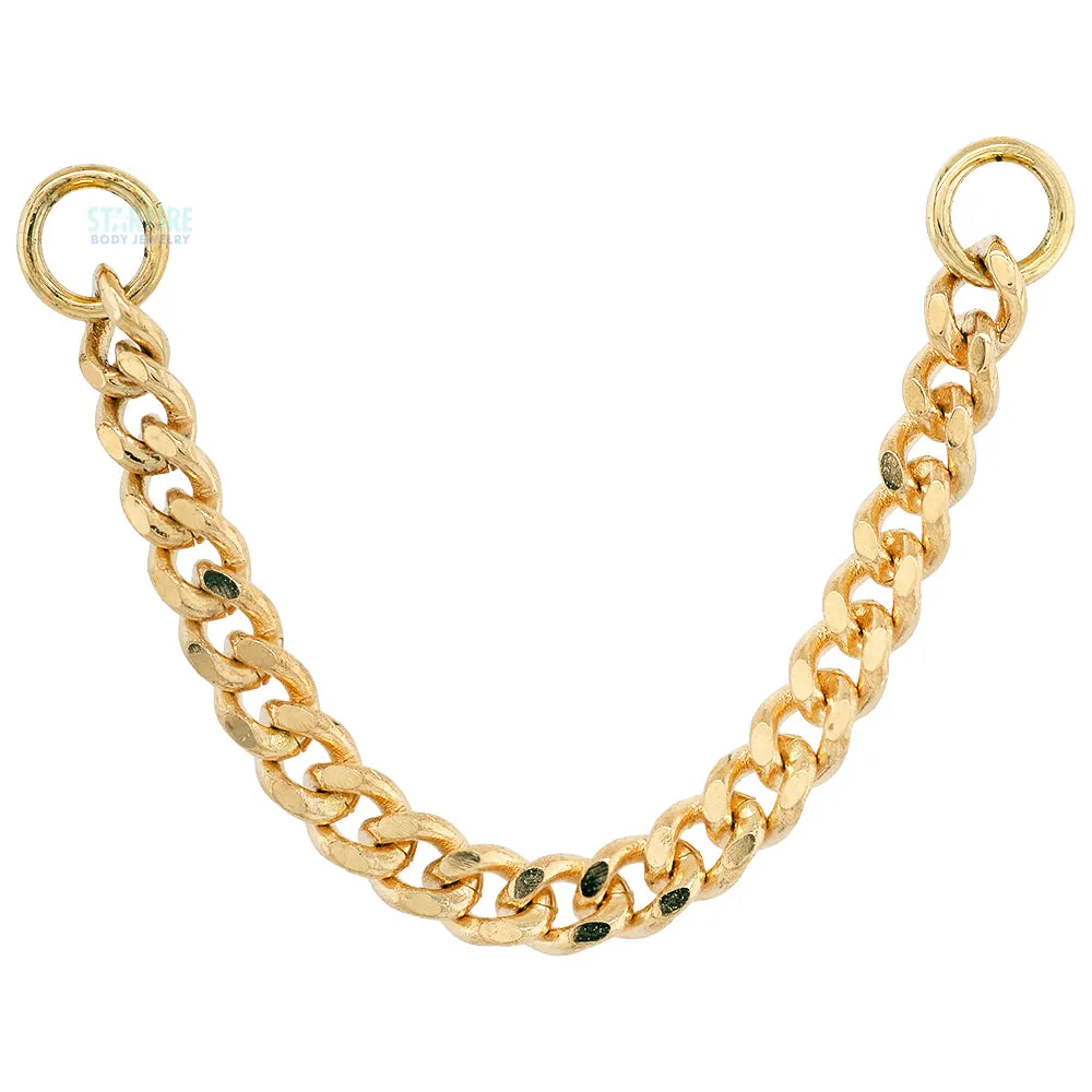 Diamond Cut Curb Chain Attachment in Gold