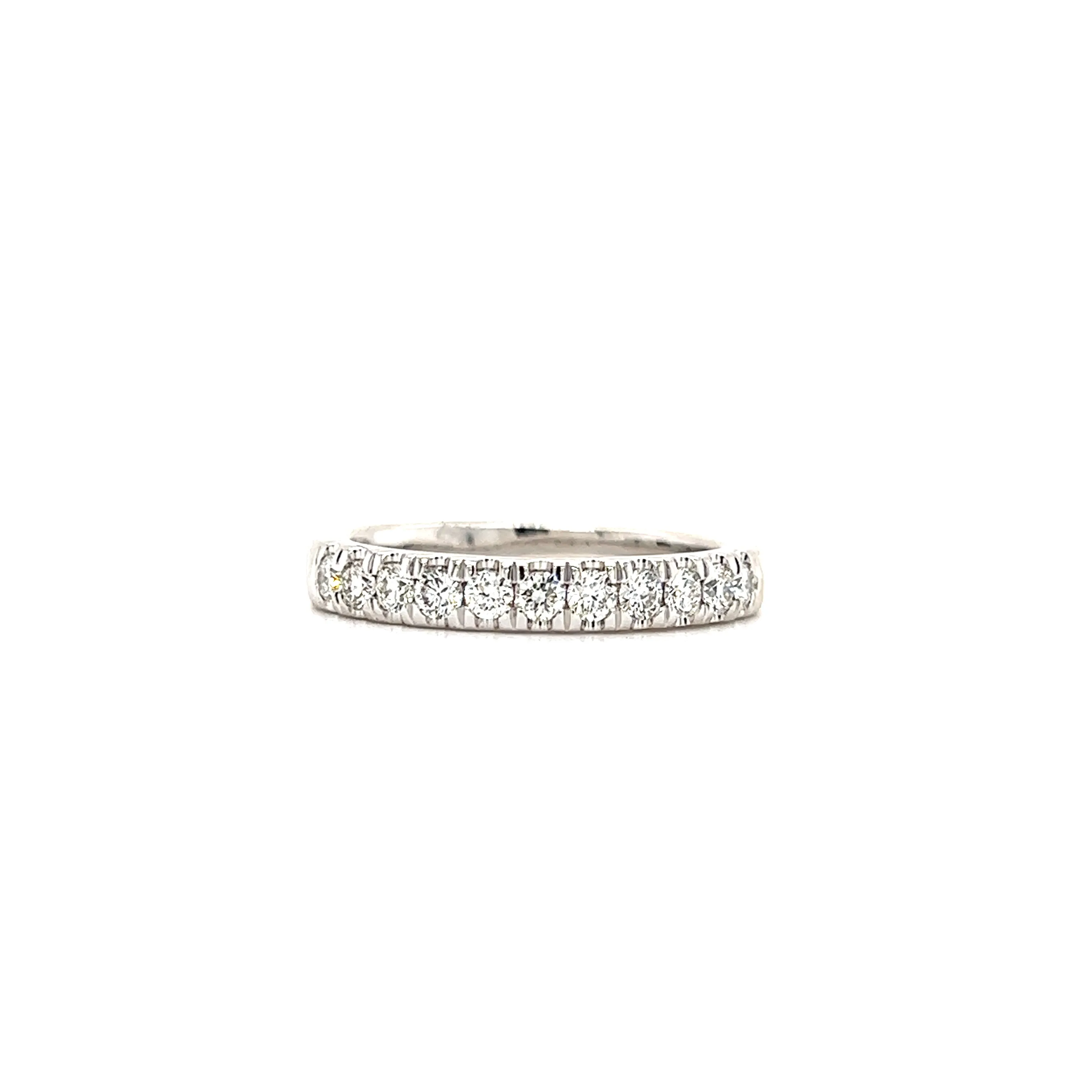 Diamond Ring with Eleven Round Diamonds in 14K White Gold