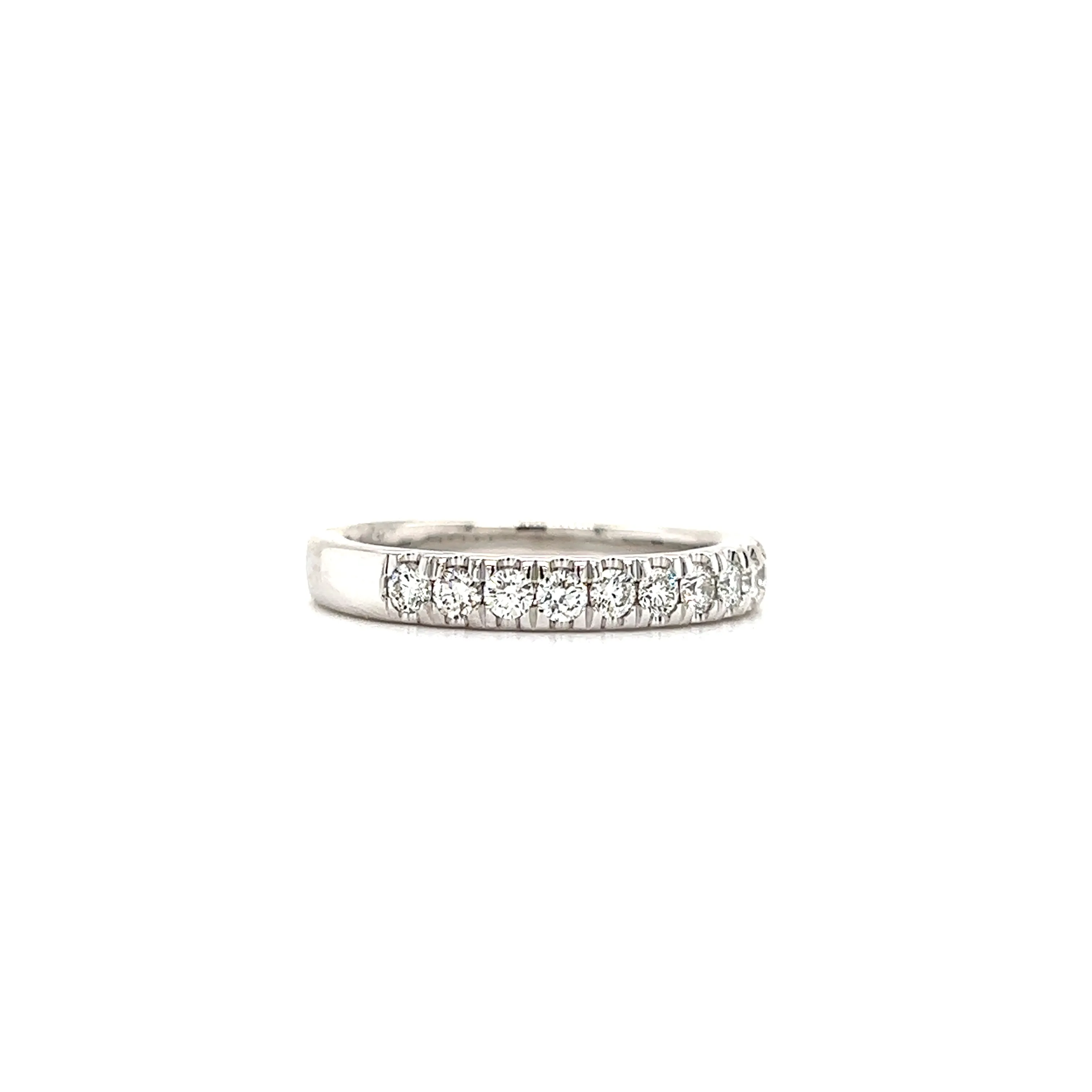 Diamond Ring with Eleven Round Diamonds in 14K White Gold