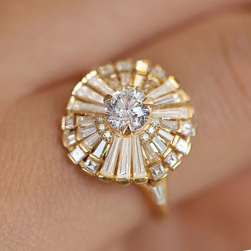 Diamond  Ring with Tapered Baguette Diamonds